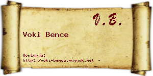 Voki Bence névjegykártya